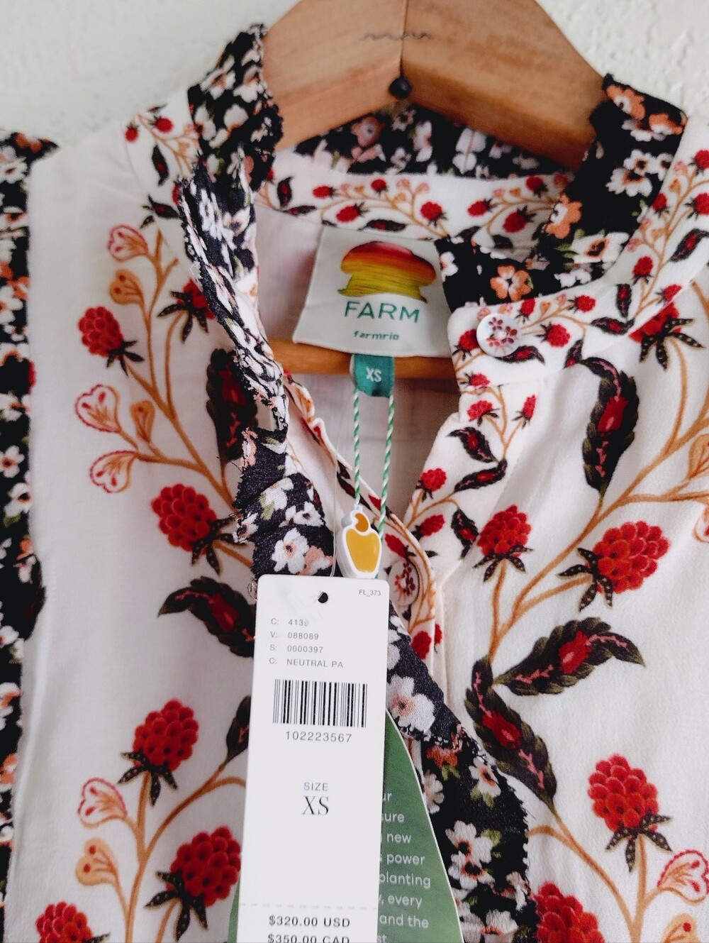 FARM Rio NWT Berry Garden Floral Mini Dress Ruffle Tiered Boho Statement Dress - Picture 9 of 14